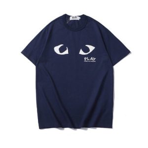 Cdg-Navy-Blue-Eyes-T-Shirt