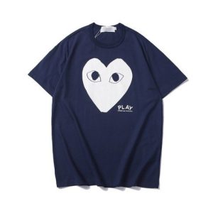 Cdg-Whit-Heart-Navy-Blue-Shirt-2