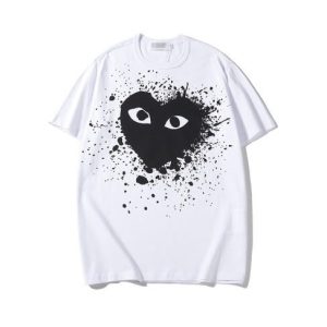 Comme-Des-Garcons-Paint-Heart-White-Shirt