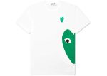Comme-des-Garcons-PLAY-Green-Emblem-Heart-T-shirt-White