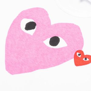 Comme-des-Garcons-PLAY-Red-Emblem-Heart-T-shirt-White-Pink-2