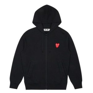 PLAY ZIP HOODIE WITH RED FAMILY HEART