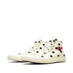 Converse Red Heart Polka Dot Sneakers 70 High (White) - Image 2