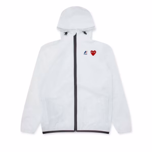 CDG x K-Way White Zip-Up Jacket