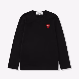 Play Double Red Heart Long sleeve – Black